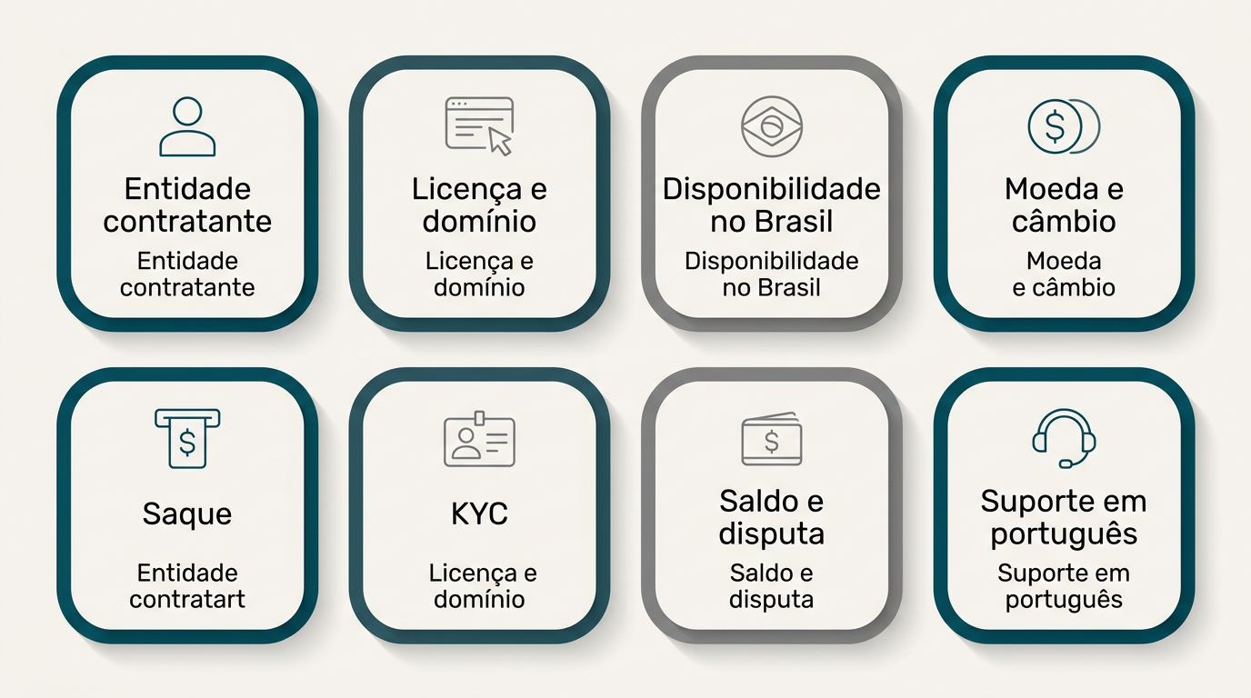 Infográfico — Critérios para comparar Casas de Apostas Estrangeiras